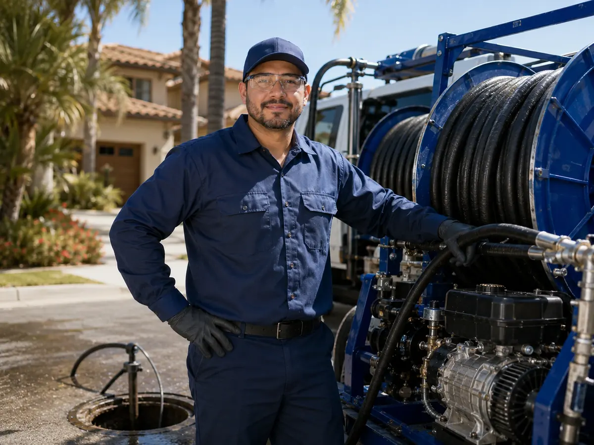Hydro jet sewer cleaning in Whittier